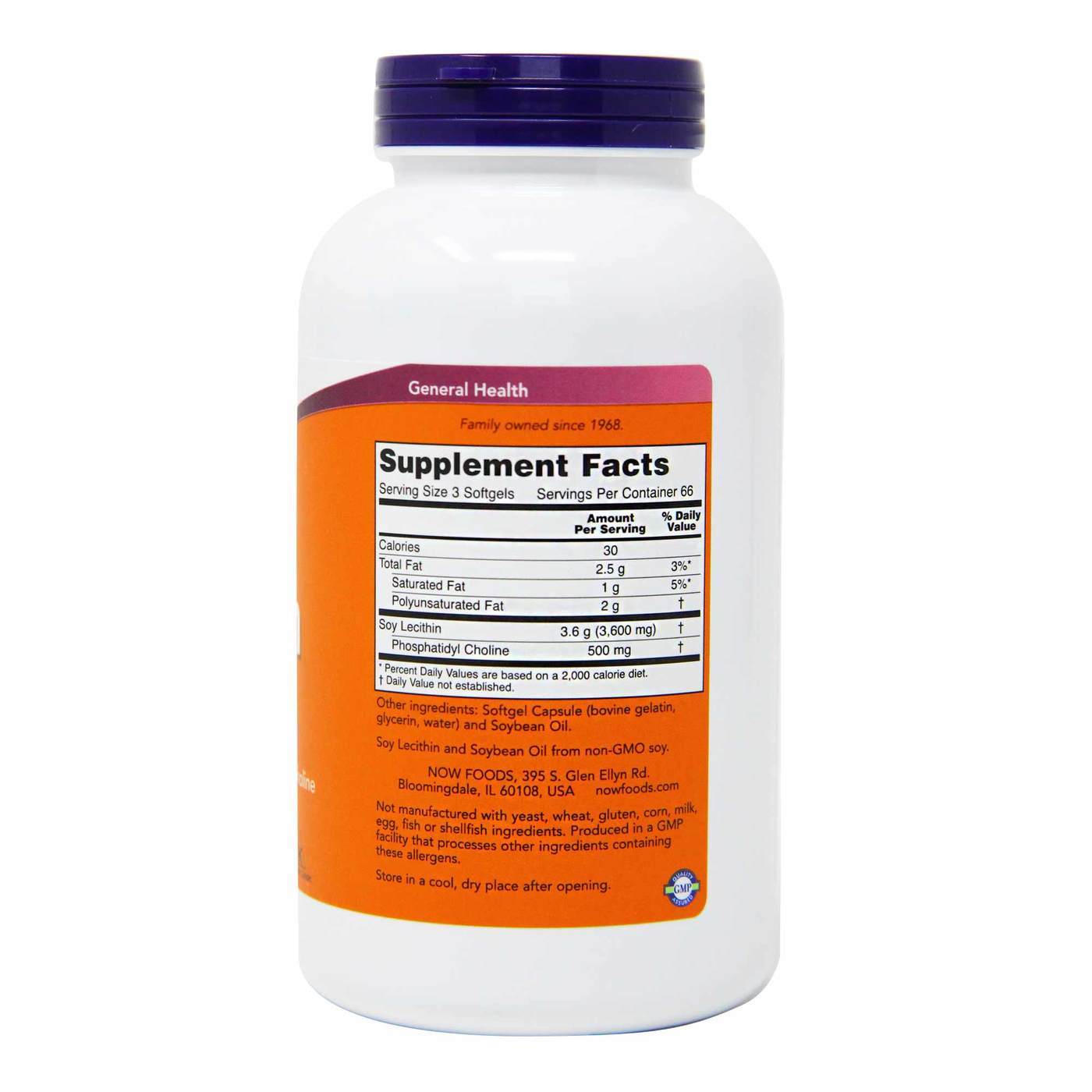 Lecitina 1200 mg, Now Foods - 200 Cápsulas em Gel - Imagem 3