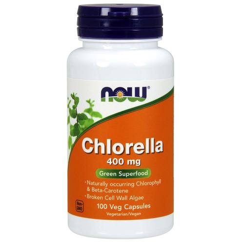 Chlorella 400 mg Now Foods 100 Cápsulas Vegetarianas