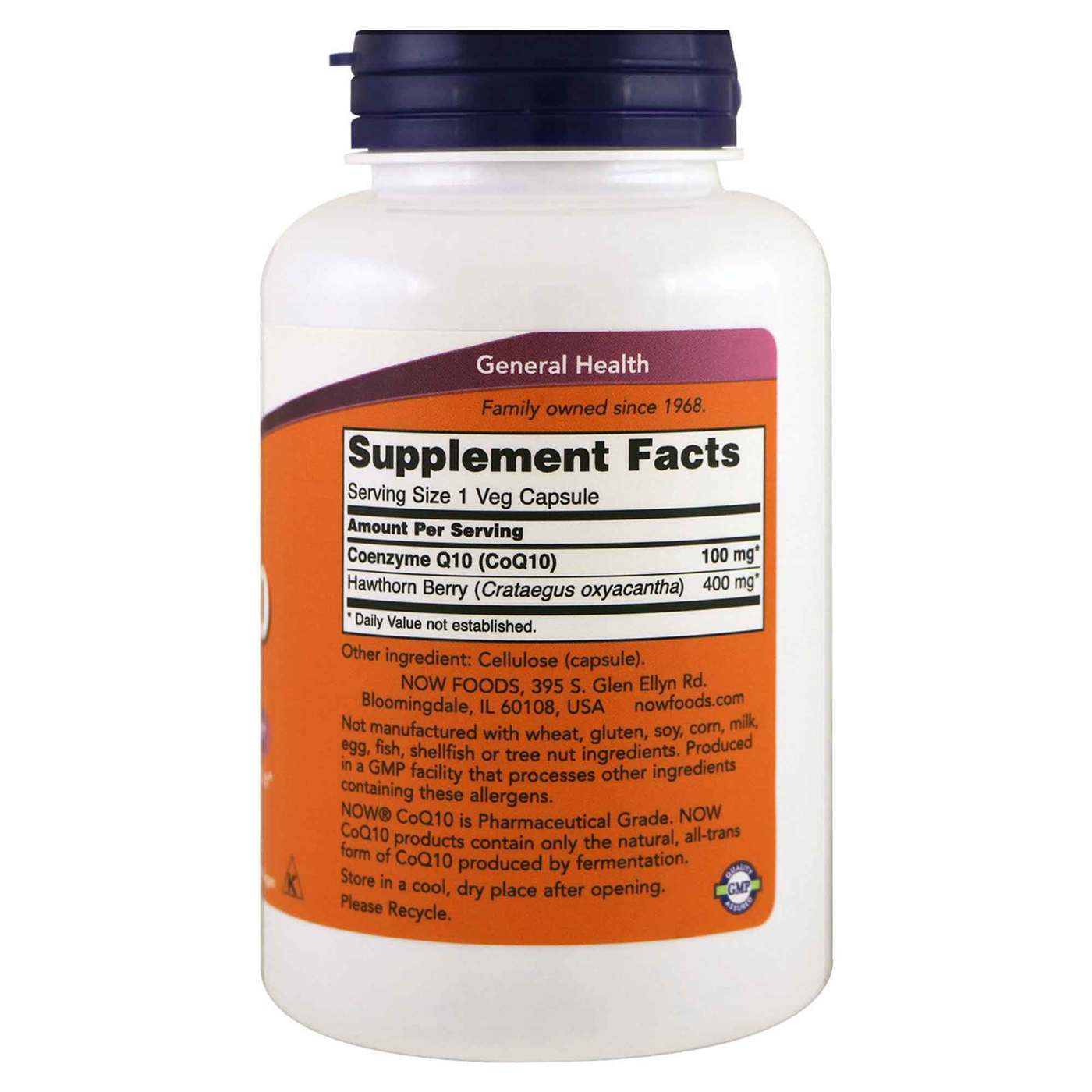 CoQ10 100 mg com Baga de Espinheiro Now Foods 180 Cápsulas Vegetarianas - Imagem 2