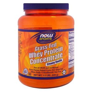 Now Foods, Whey Protein Concentratado Grass-Fed, Sabor Baunilha Cremosa - 544 g (1.2 lbs)