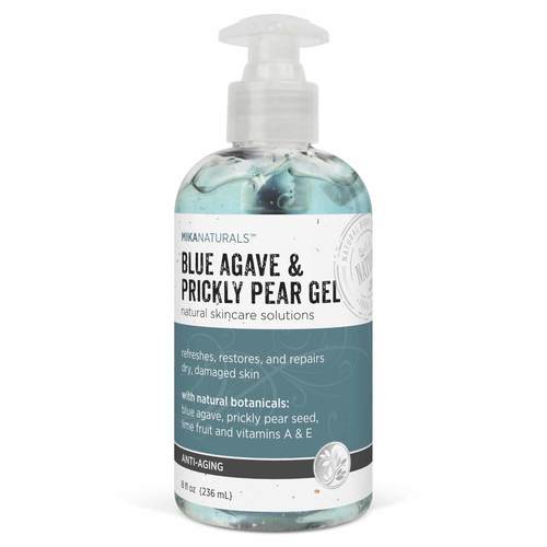 Mika Naturals Agave Azul Anti-Envelhecimento e Gel de Prickly Pear - 8 fl oz (236 mL)
