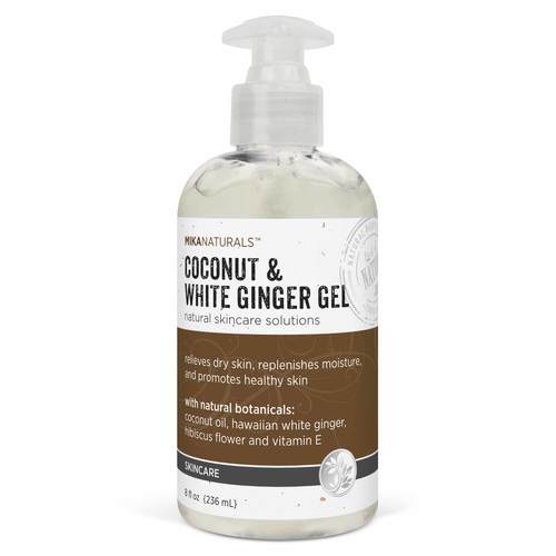 Mika Naturals Coco e Gel de Gengibre Branco - 8 fl oz (236 mL)