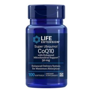 Life Extension Super Ubiquinol CoQ10 com Suporte mitocondrial reforçada 50 mg 100 Cápsulas