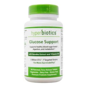 Hyperbiotics, Suporte de Glicose com Extrato de Banaba e Vitamina D3 - 60 Tabletes
