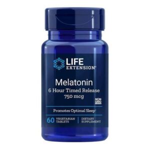 Life Extension, Melatonina 750 mcg 6 Horas Liberação Temporizada - 60 Tabletes Vegetarianos