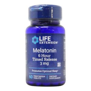 Life Extension Melatonina 6 Hour Liberação lenta 3 mg - 60 Tabletes vegetarianos