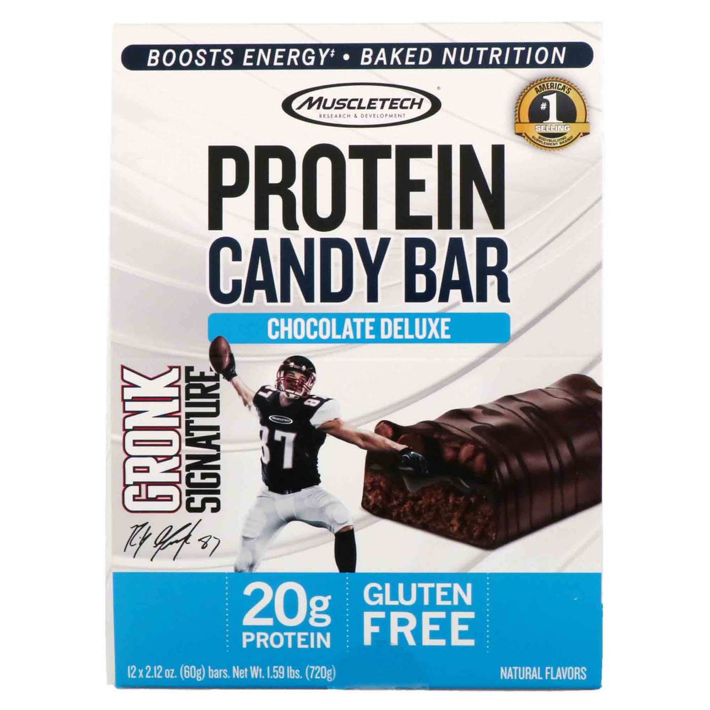 Muscletech Protein Candy Bar Chocolate Deluxe 1 Box - Imagem 3