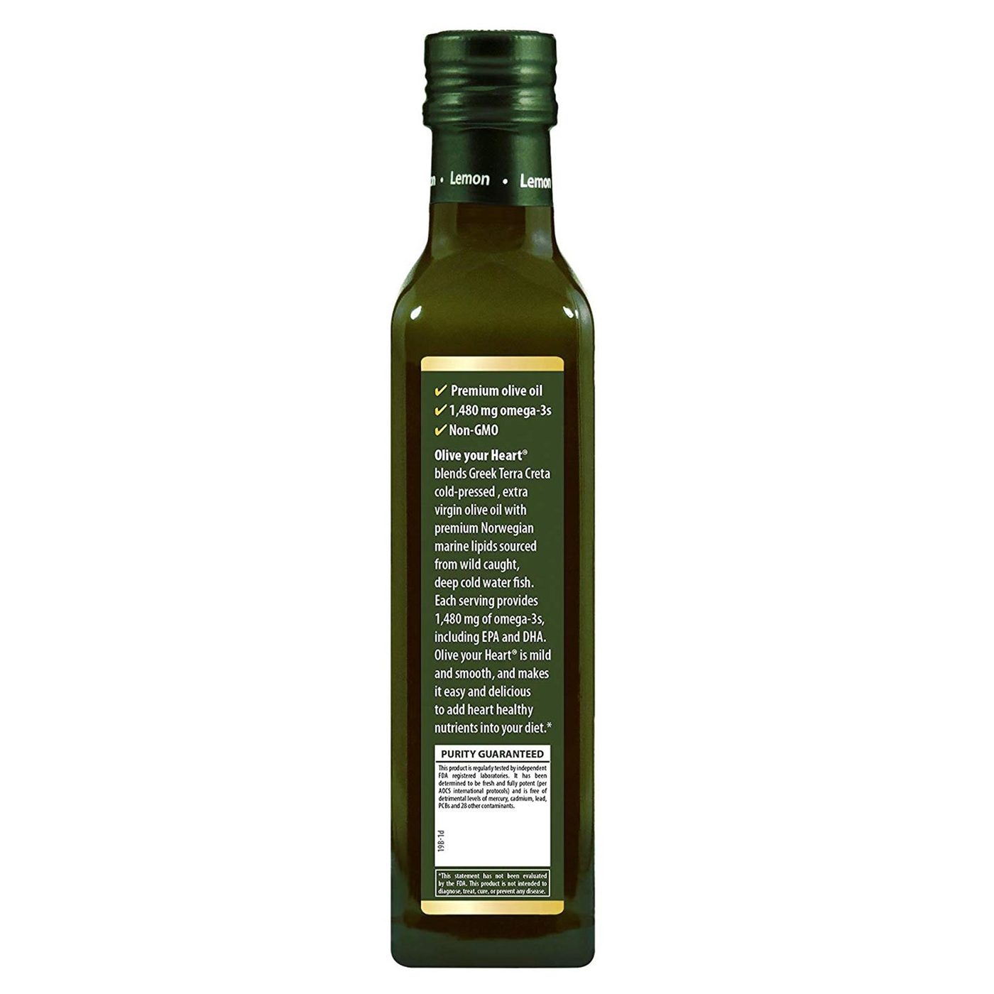 Carlson Labs Olive your Heart Olive and Fish Oil 1480 mg Omega-3s Lemon Flavor 250 ml - Imagem 2