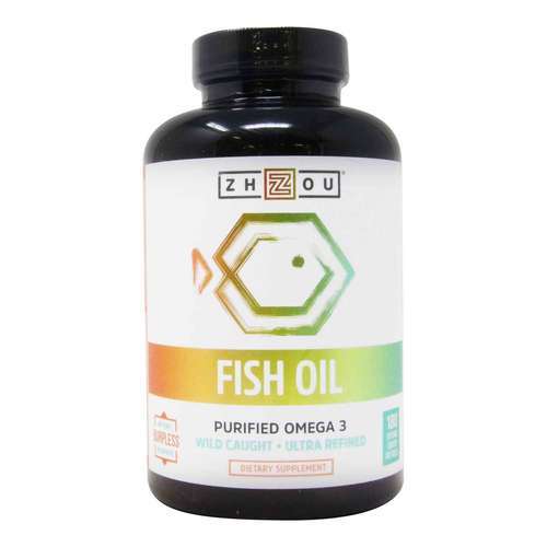 Zhou Nutrition, Óleo de Peixe com Ômega 3 Purificado - 180 Cápsulas com Revestimento Entérico