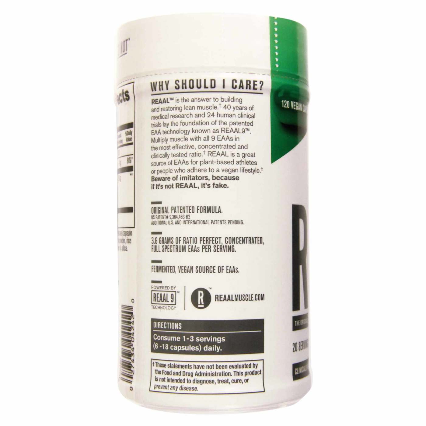 REAAL Essential Amino Acid Muscle Multiplier 120 Vegan Capsules - Imagem 2