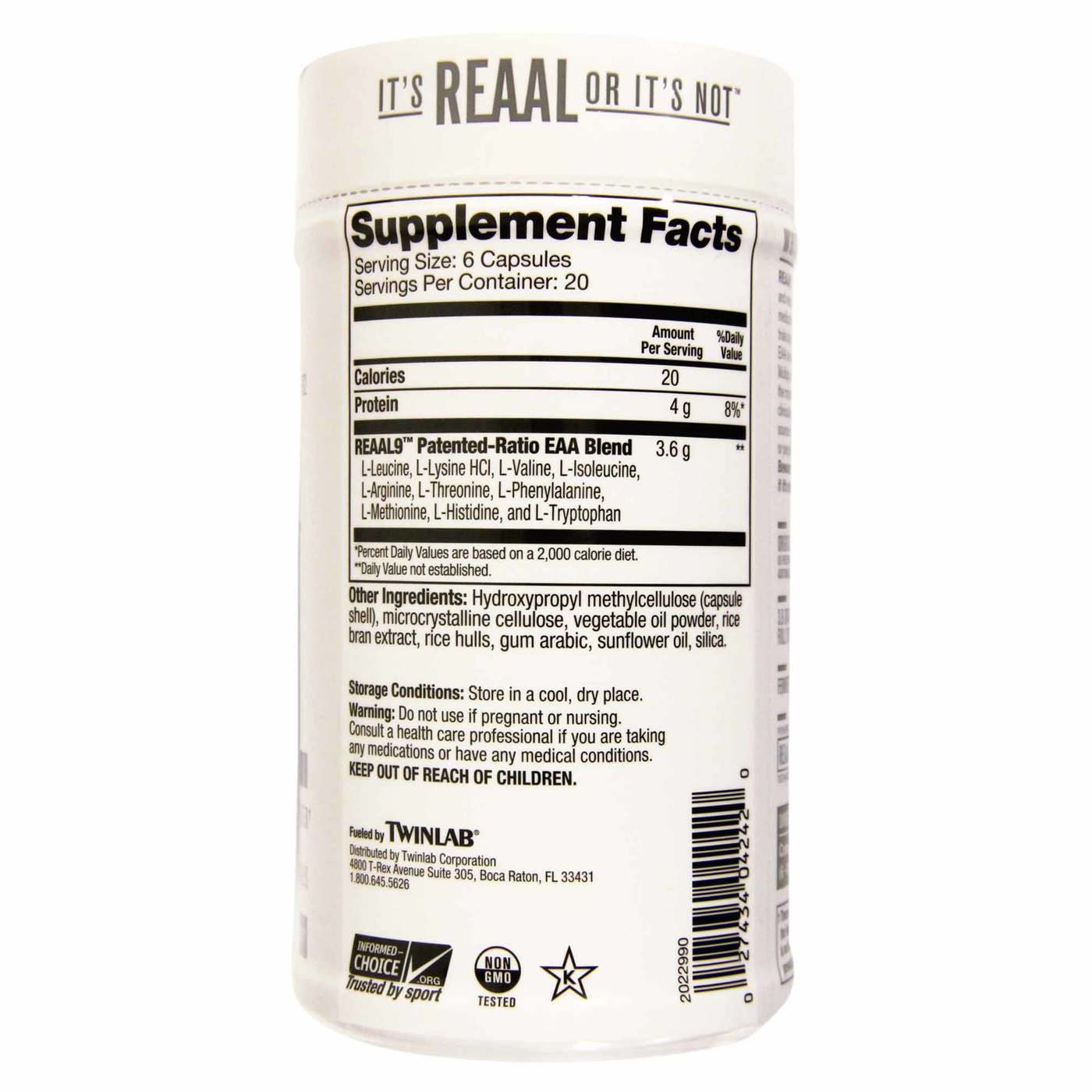 REAAL Essential Amino Acid Muscle Multiplier 120 Vegan Capsules - Imagem 3
