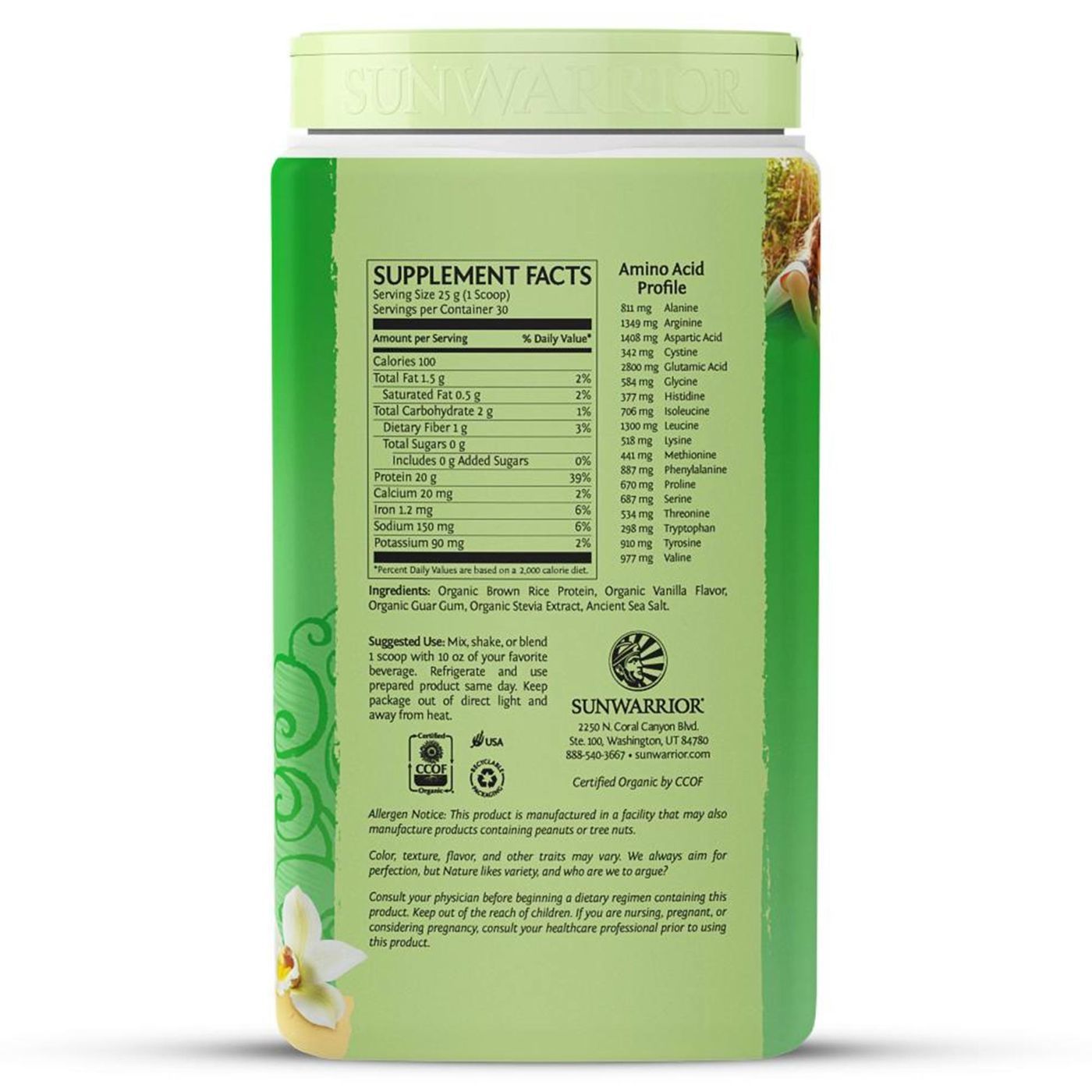 Sunwarrior Proteína Clássica - Baunilha - 1,75 lbs (750 g) - Imagem 2