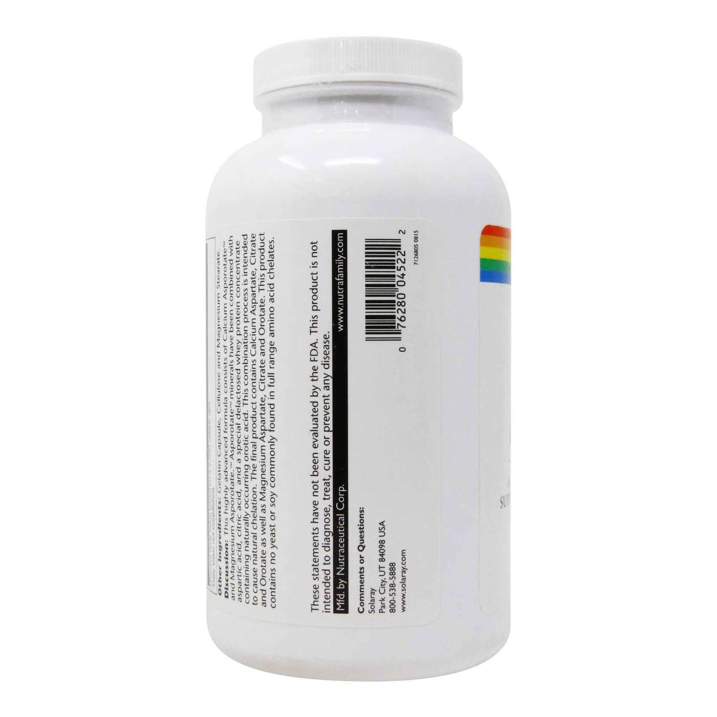 Solaray, Cal-Mag Asporotates™ - 240 Cápsulas - Imagem 5