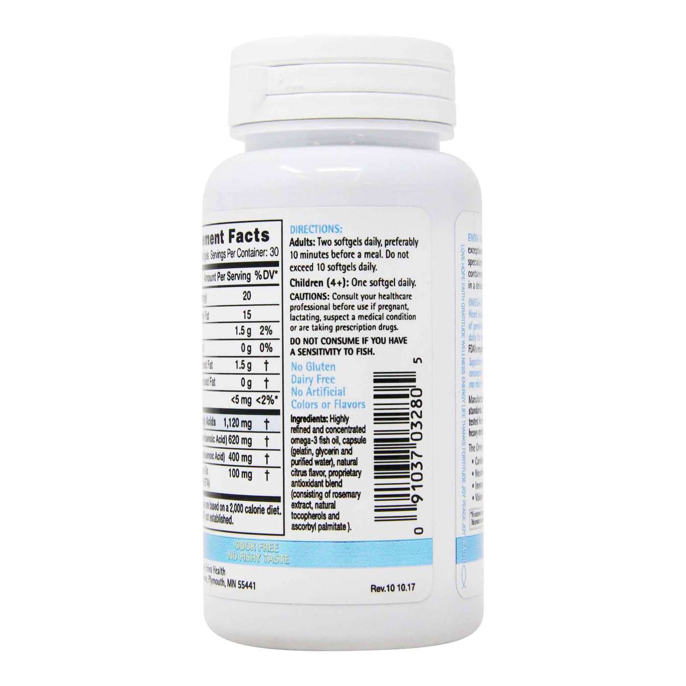 Eniva Omega 3 EPA DHA Efacor Natural Omega 3s Citrus - 60 Softgel Capsules - Imagem 3