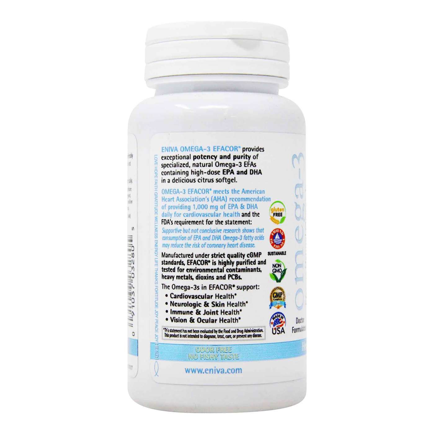 Eniva Omega 3 EPA DHA Efacor Natural Omega 3s Citrus - 60 Softgel Capsules - Imagem 4