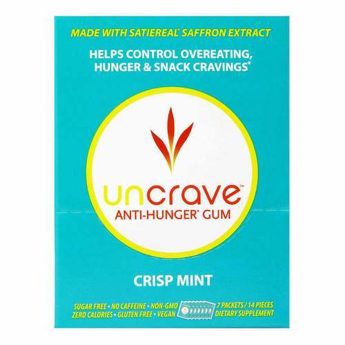 Uncrave - Goma Anti Fome Sabor Menta Crocante - 7 Pacotes / 14 peças