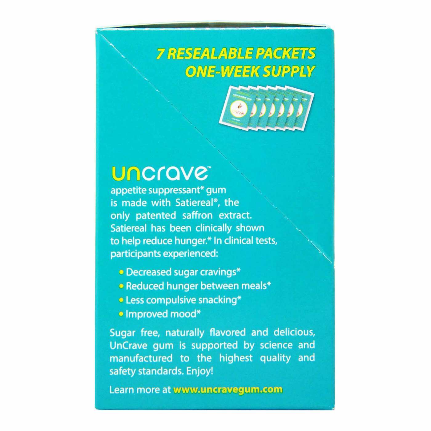Uncrave - Goma Anti Fome Sabor Menta Crocante - 7 Pacotes / 14 peças - Imagem 4