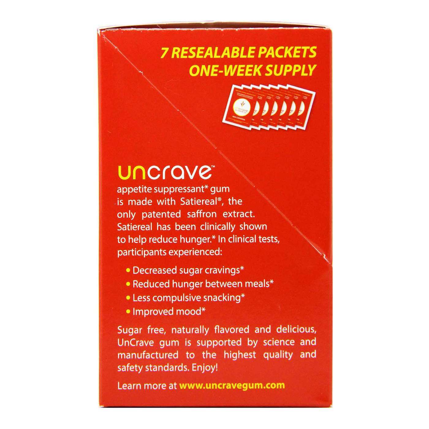 Uncrave - Goma Anti Fome Sabor Canela - 7 Pacotes / 14 Peças - Imagem 4
