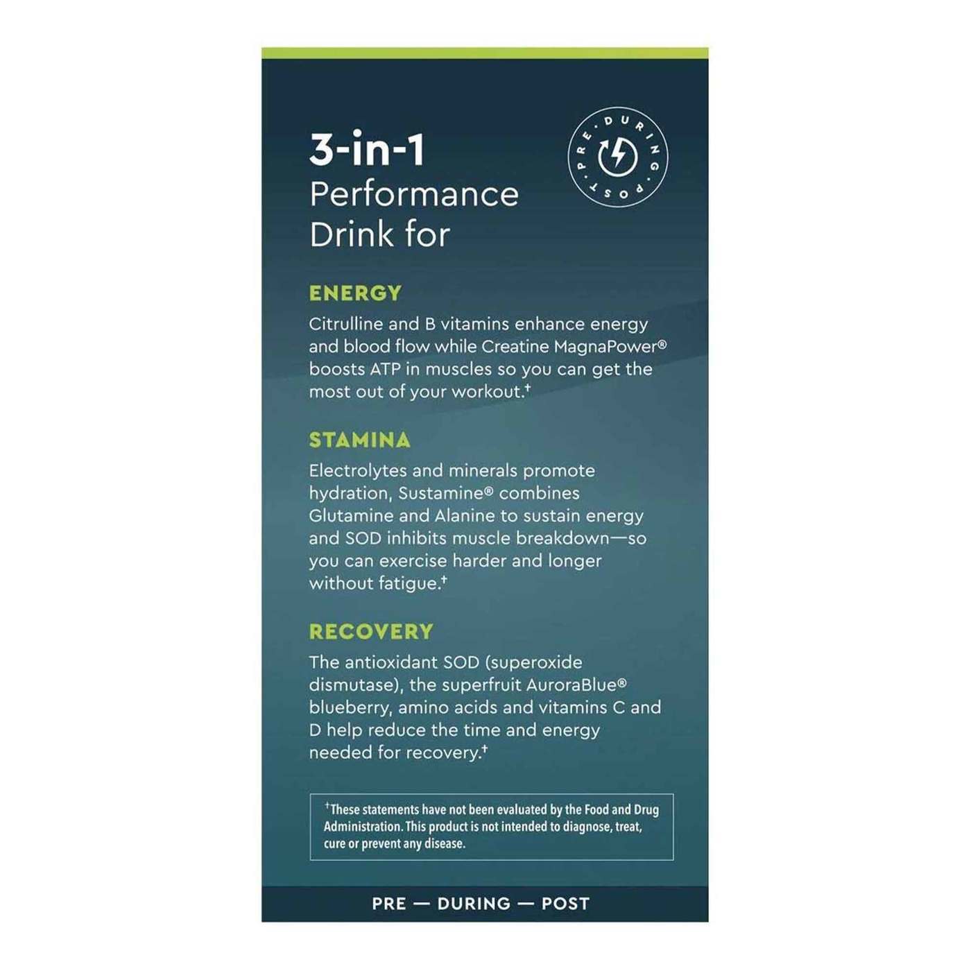 Oxylent 3-In-1 Performance Supplement Drink Powder Lemon Lime - 15 Packets - Imagem 3