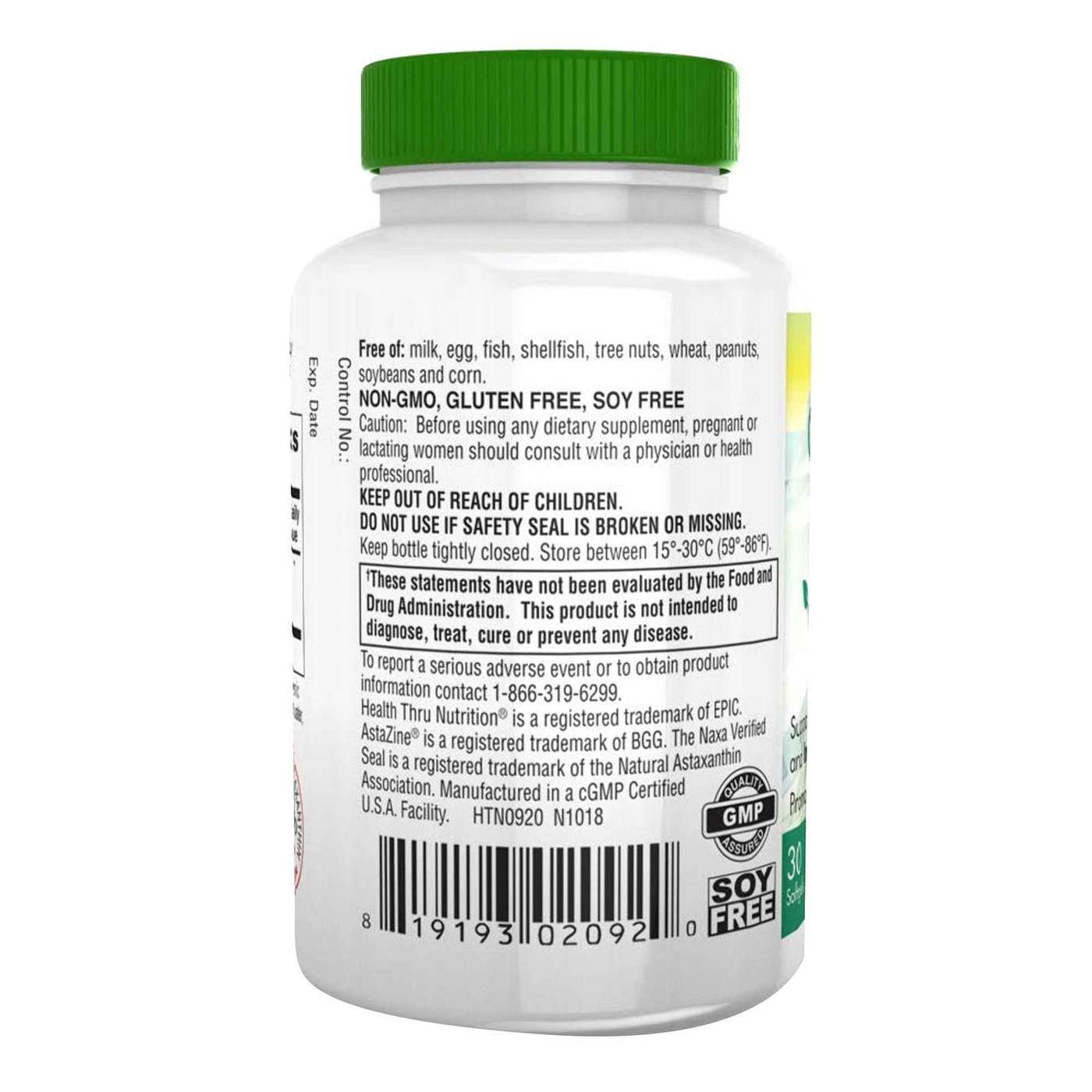 Health Thru Nutrition Astaxanthin 12mg - 30 Softgels - Imagem 3