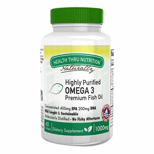 Health Thru Nutrition Highly Purified Omega 3 Premium 1000mg - 60 Softgels