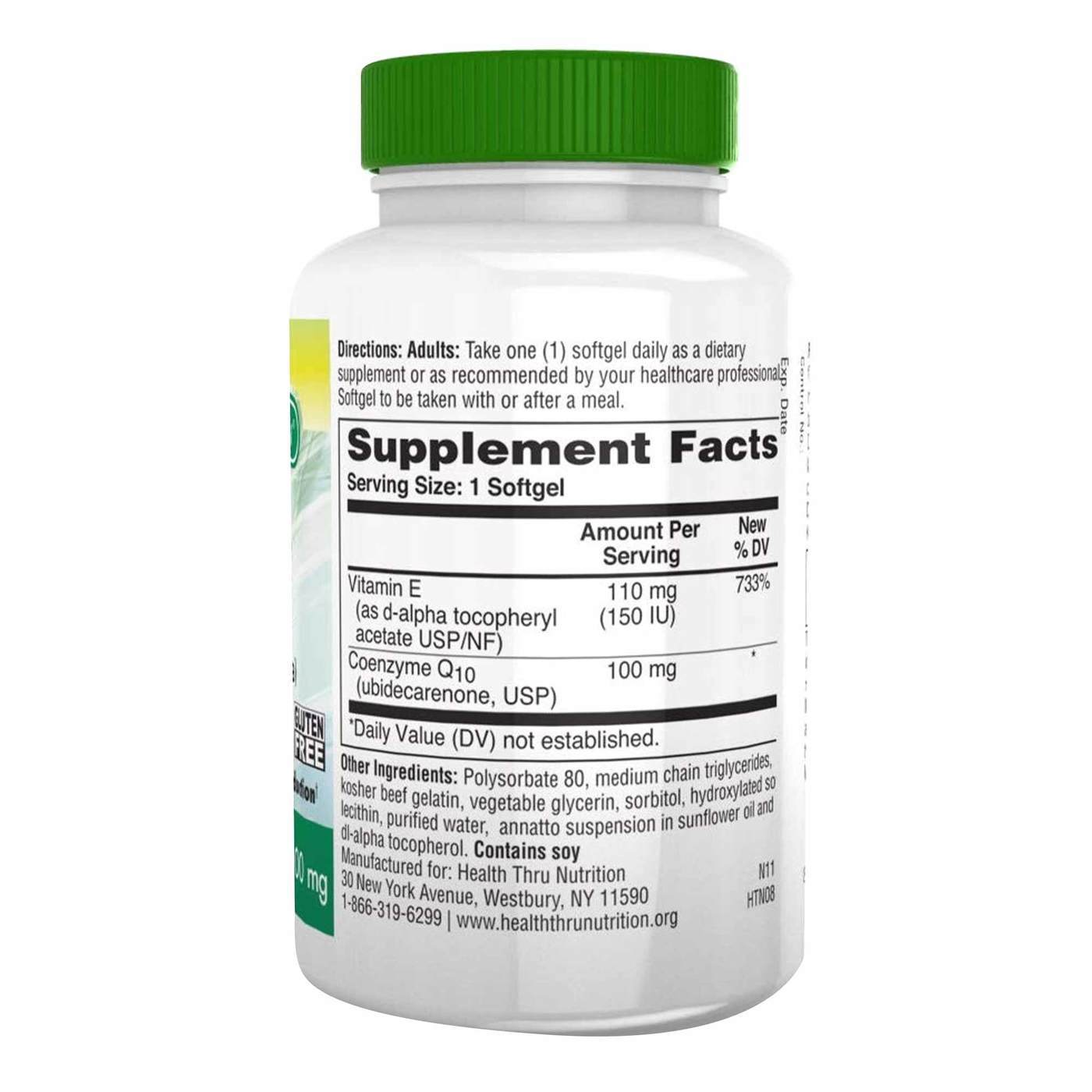 Health Thru Nutrition Hydrosoluble CoQ10 100mg - 60 Softgels - Imagem 2