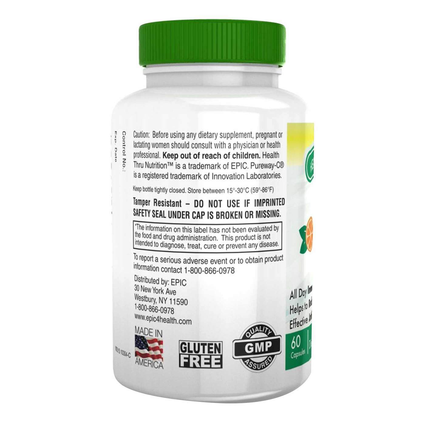 Health Thru Nutrition Vitamin C 500mg PureWay C - 60 VegeCaps - Imagem 2
