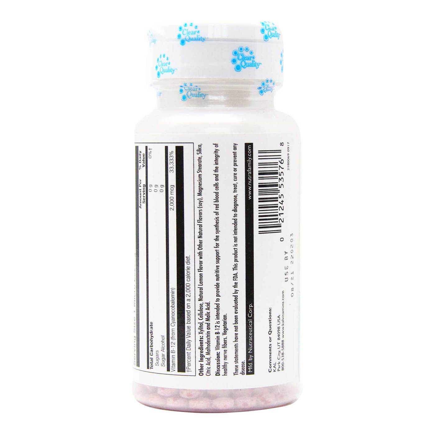 Kal B12 2000 mcg Limão 50 Pastilhas - Imagem 3
