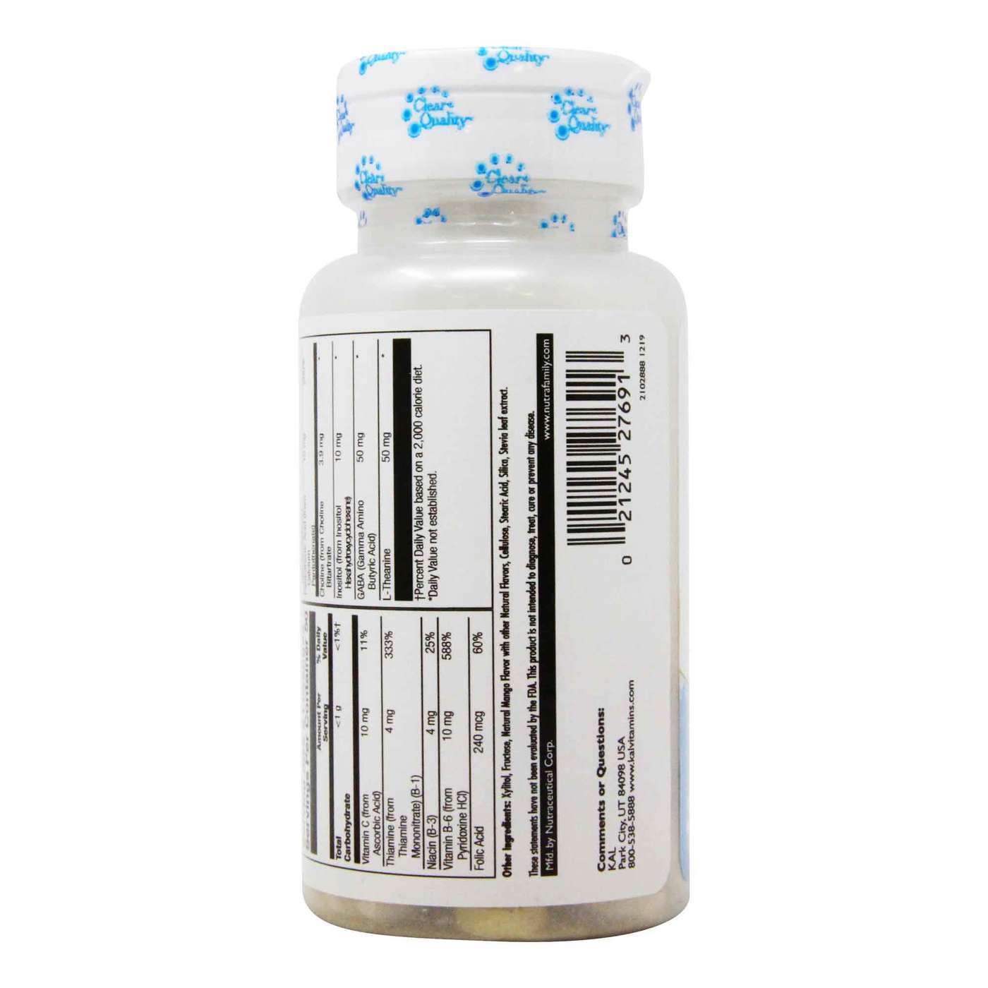 Kal GABA L-Theanine Stress B Lozenge - Natural Mango Tangerine - 100 Lozenges - Imagem 3