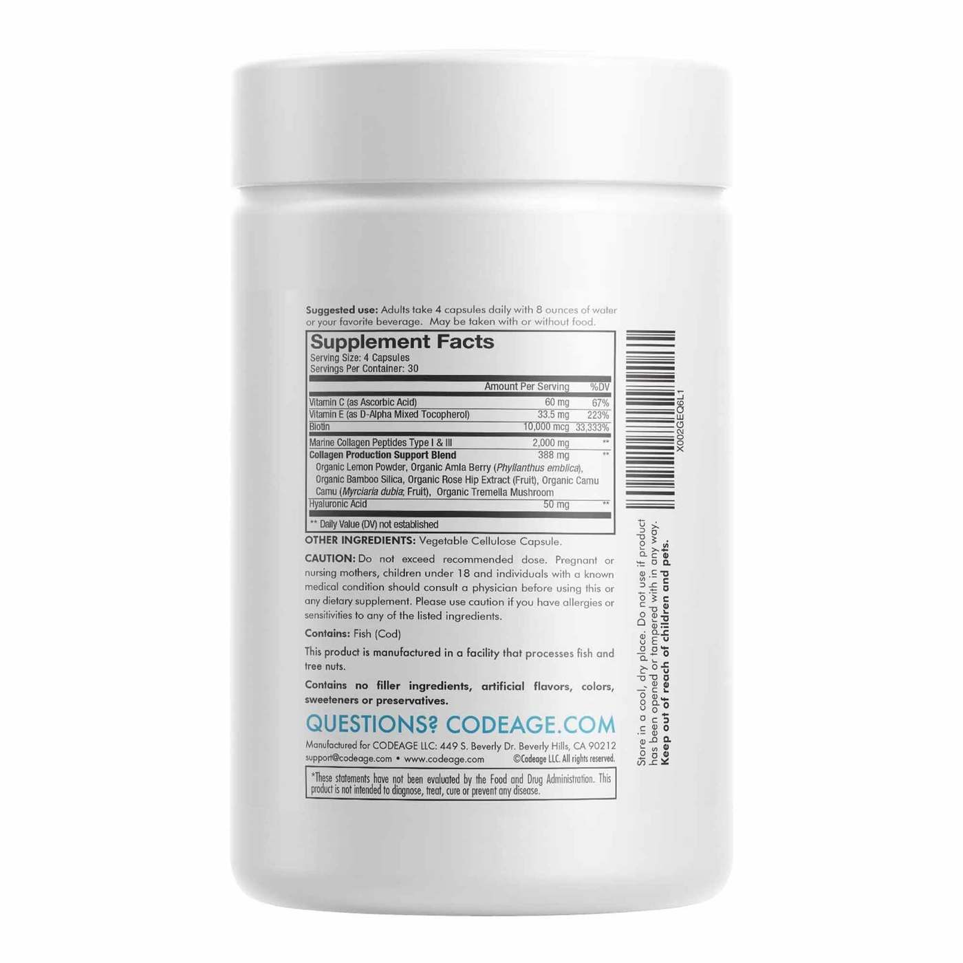 CodeAge Biotin Marine Collagen - 120 Caps - Imagem 2