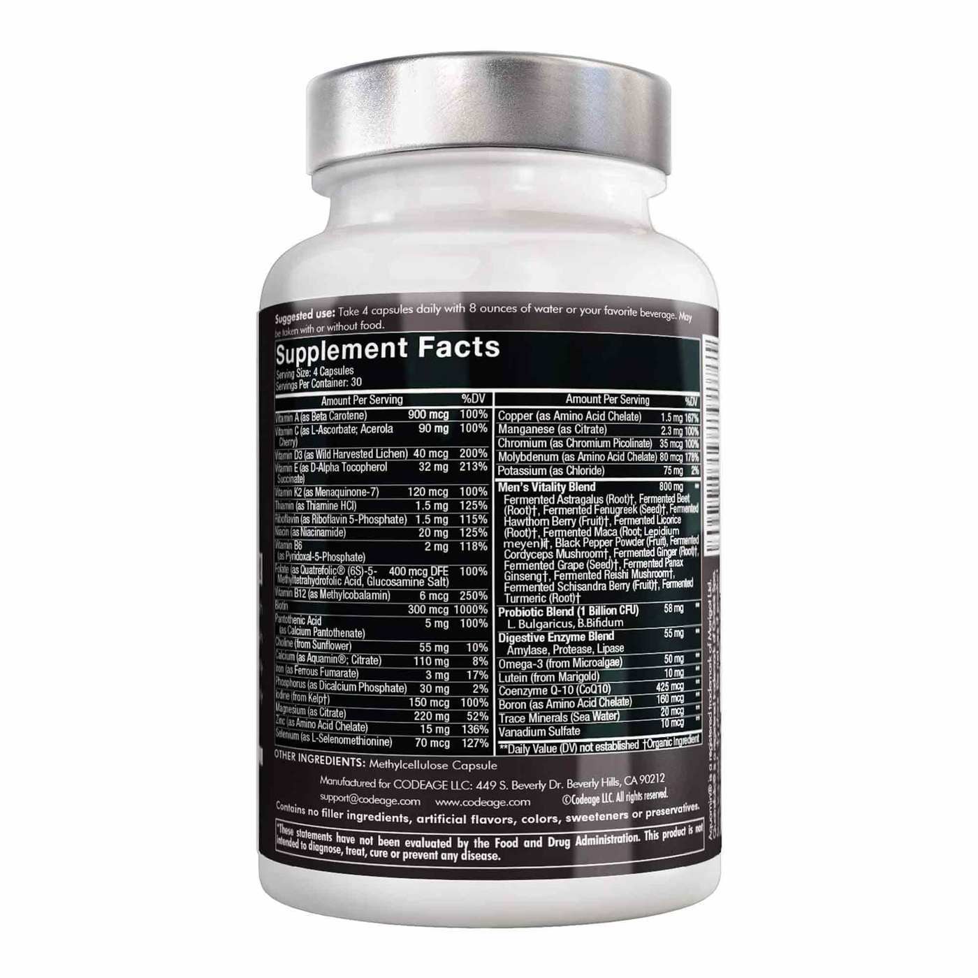 CodeAge Men's Fermented Multivitamin - 120 Capsules - Imagem 2
