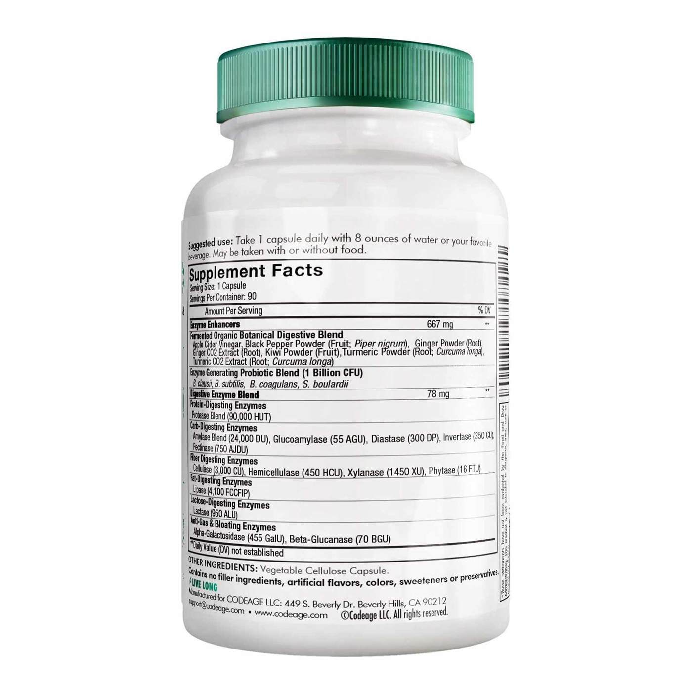 CodeAge Fermented Digestive Enzymes - 90 Capsules - Imagem 2
