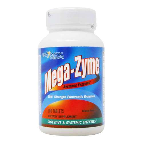 Enzymatic Therapy, Mega-Zyme® - Enzimas Sistêmicas e Digestivas - 200 Tabletes