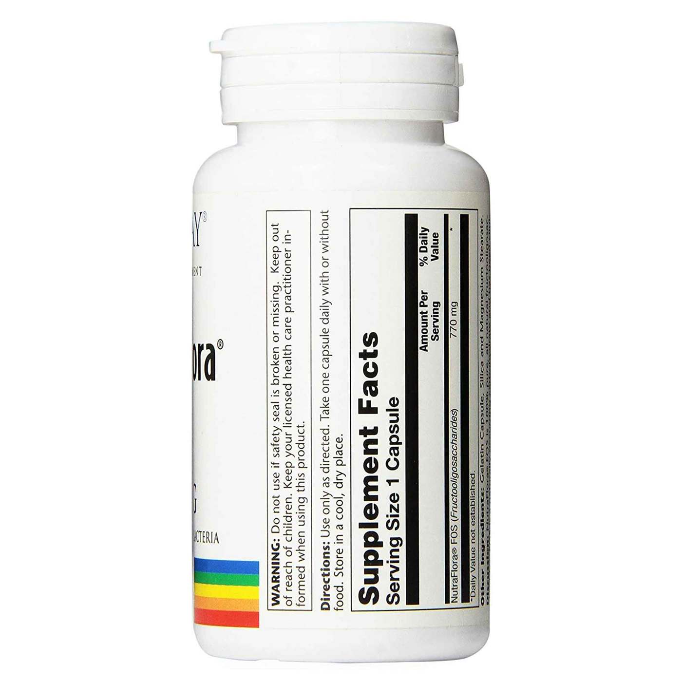 Solaray NutraFlora FOS 770 mg 60 Cápsulas - Imagem 2