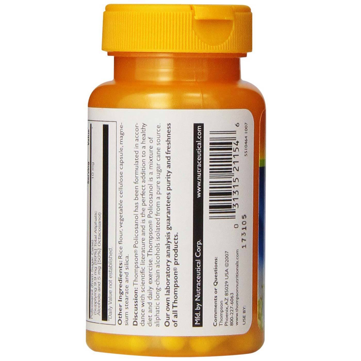 Thompson Policosanol 10 mg 30 Cápsulas Vegetarianas - Imagem 3