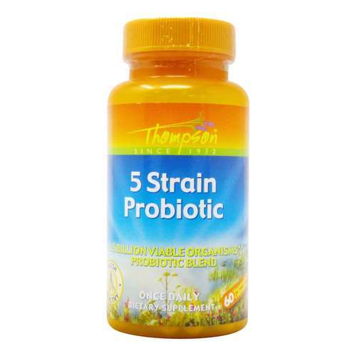 Thompson, 5 Cepas Acidophilus - 60 Cápsulas Vegetarianas
