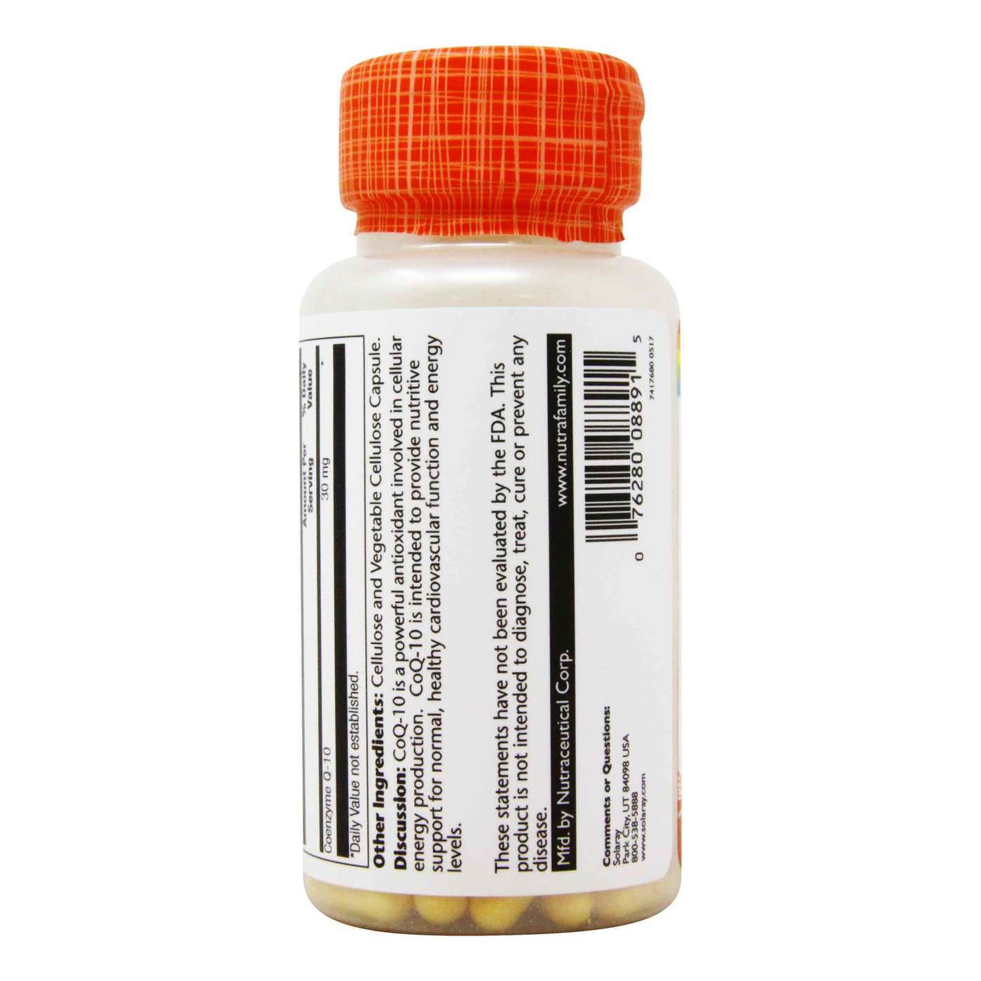 Solaray Pure CoQ10 - 30 mg - 60 Cápsulas Vegetarianas - Imagem 3