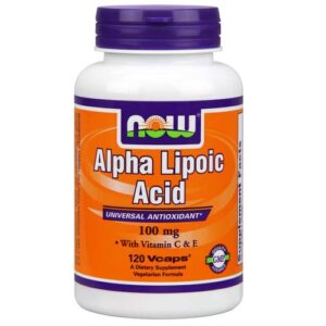 Now Foods, Ácido Alfa Lipóico 100 mg Vitaminas C & E - 120 Cápsulas Vegetarianas