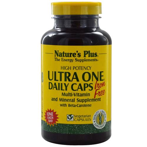 Nature's Plus, Ultra One® - Cápsulas Diárias, Livre de Ferro - 60 Cápsulas Vegetarianas