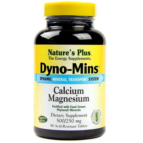 Nature's Plus, Dyno-Mins® Cálcio e Magnésio - 90 Tabletes