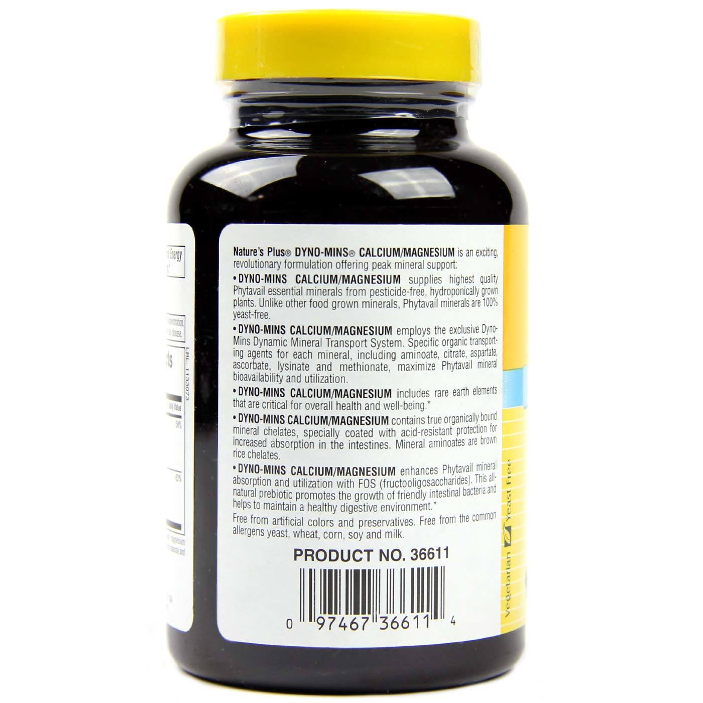 Nature's Plus, Dyno-Mins® Cálcio e Magnésio - 90 Tabletes - Imagem 3