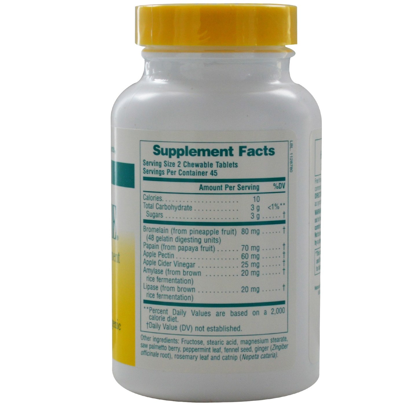 Nature's Plus, Nutri-Zyme Ajuda Digestiva - 90 tablets - Imagem 2