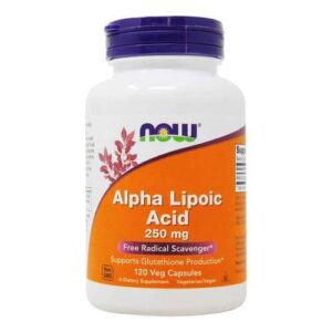 Now Foods, Ácido Alfa Lipóico 250 mg Alta Potência - 120 Cápsulas Vegetarianas