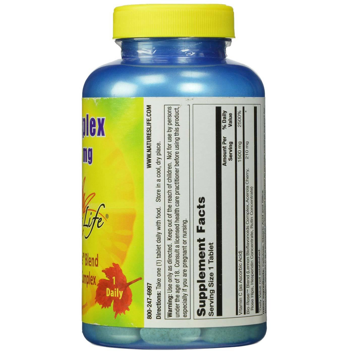 Nature's Life C-Complexo 1500 mg 100 Tabletes - Imagem 2