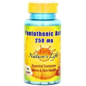Nature's Life, Ácido pantotênico 250 mg -100 Comprimidos