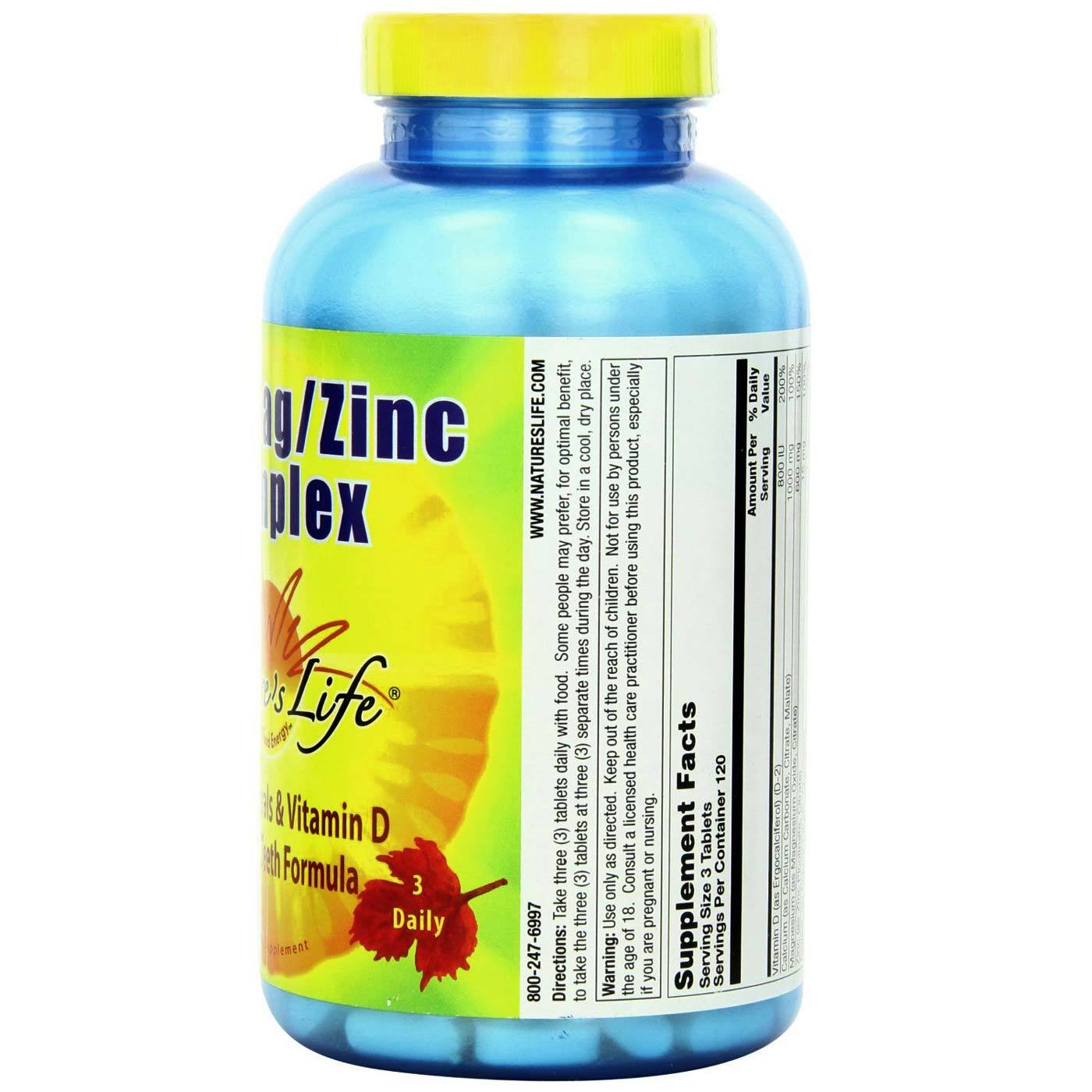Nature's Life Complexo Tabletes 360 Tabletes Cal Mag Zinco - Imagem 2