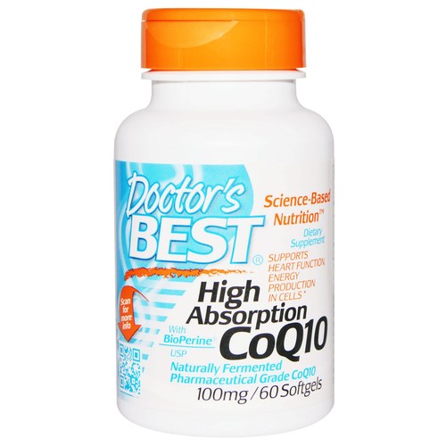 Doctor's Best, CoQ10 Alta Absorção 100mg - 60 Cápsulas em Gel