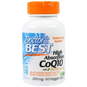 Doctor's Best, CoQ10 200mg Alta Absorção - 60 Cápsulas Vegetarianas