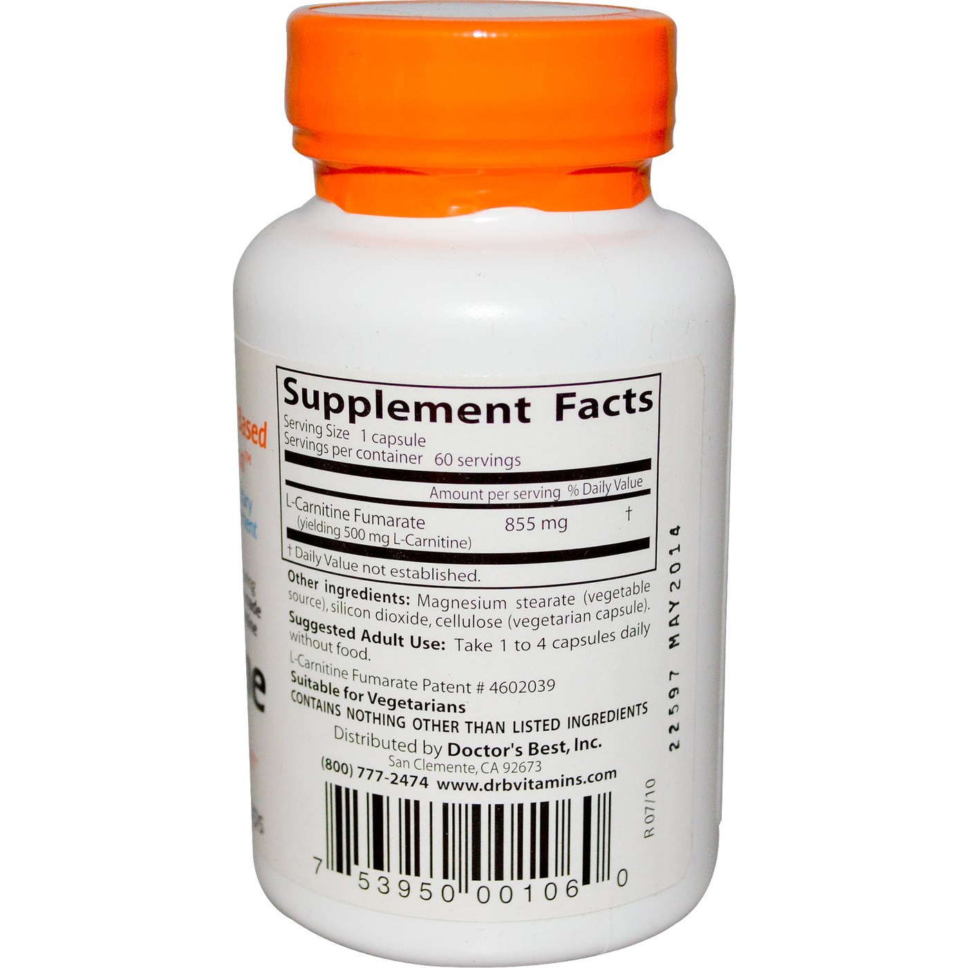 Doctor's Best L-Carnitina w / Sigma Tau 60 VGC - Imagem 2