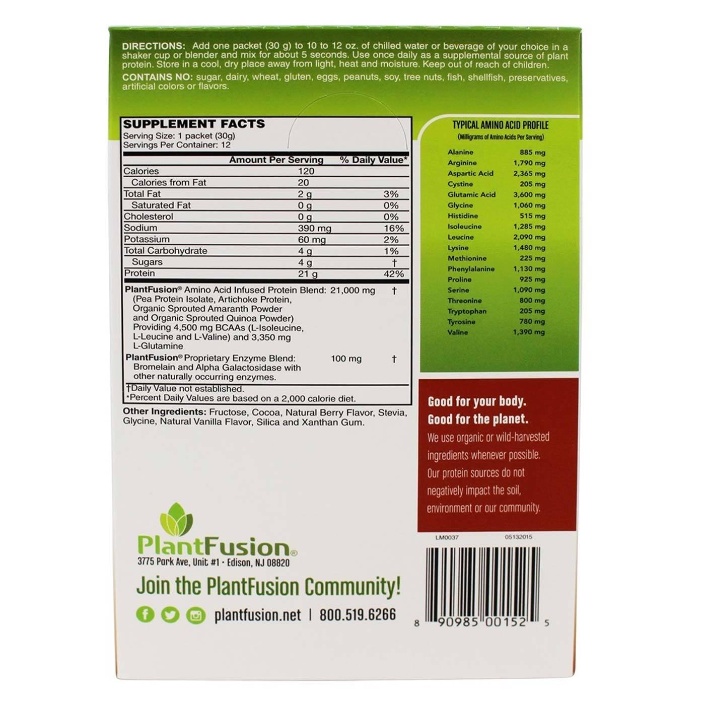 plantfusion PlantFusion Choc Rasp Pacotes 12 PK - Imagem 2